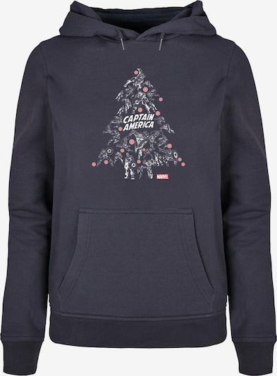 ABSOLUTE CULT Sweatshirt 'Captain America - Christmas Tree' in navy / rot / offwhite, Produktansicht