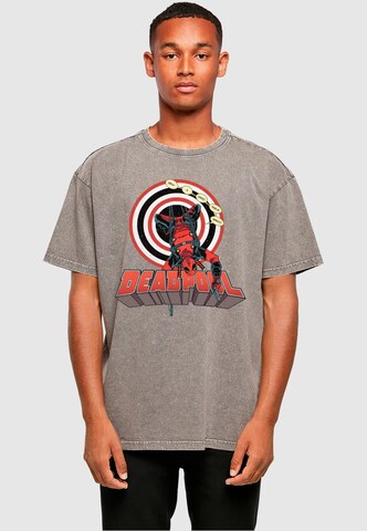 ABSOLUTE CULT T-Shirt 'Deadpool - Upside Down' in Grau: Vorderseite