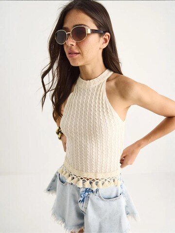 Bianco Lucci Gebreide top in Beige