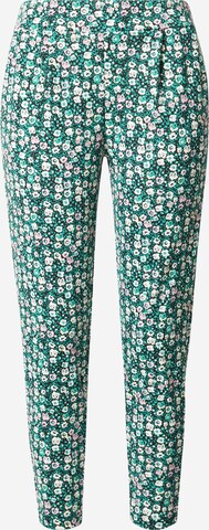 ICHI Zúžený Kalhoty se sklady v pase 'Kate' – zelená: přední strana
