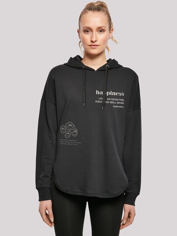 F4NT4STIC Sweatshirt 'Happiness' in Zwart: voorkant