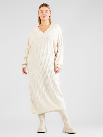 ONLY Carmakoma Knit dress 'New Tessa' in White: front