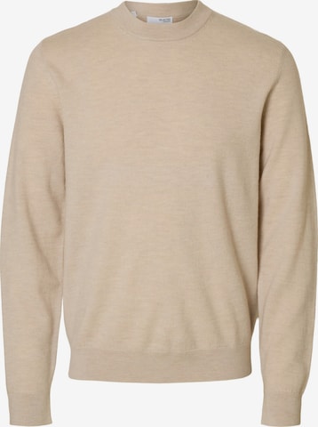 SELECTED Sweter 'SLHTRAY' w kolorze beżowy: przód