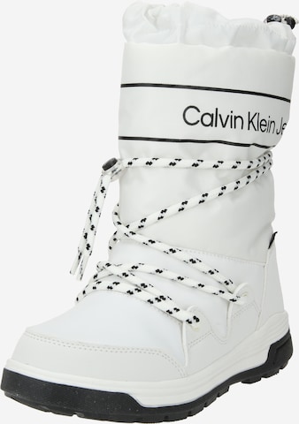 Bottes de neige Calvin Klein Jeans en blanc : devant