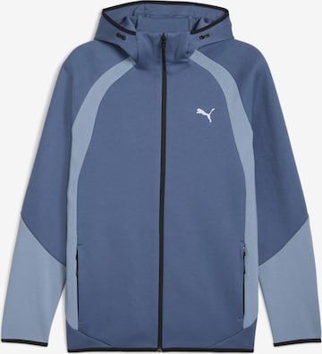 PUMA Athletic Zip-Up Hoodie 'Evostripe' in Blue: front