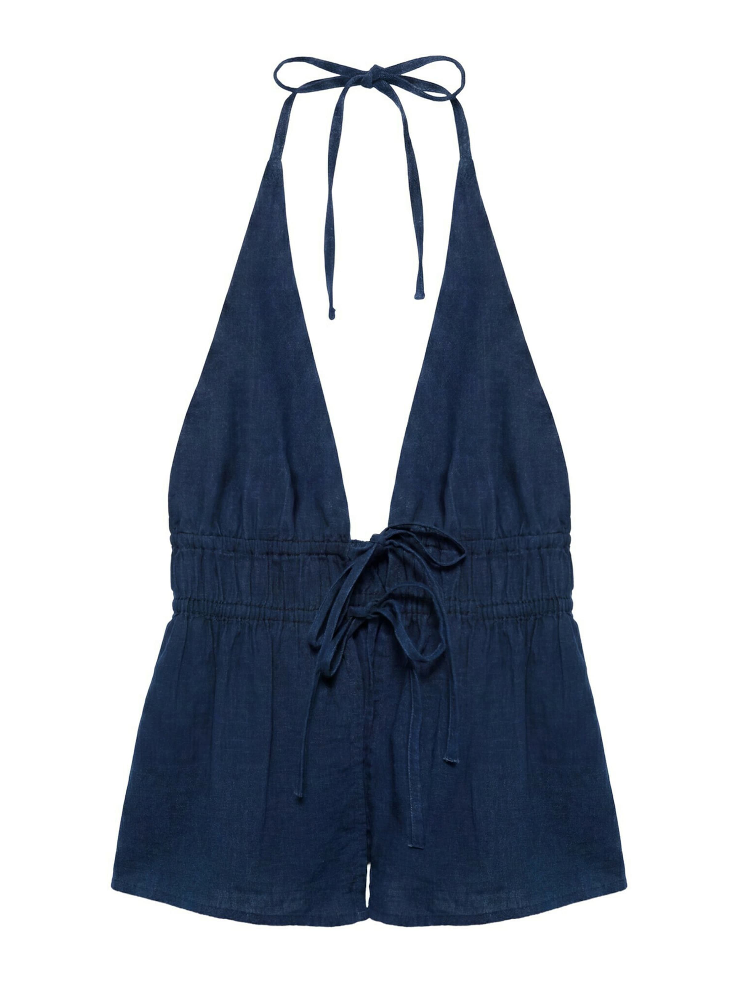 Pull&Bear Топ в синьо: отпред