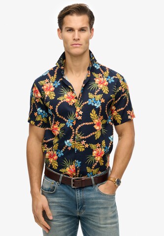 Superdry Comfort fit Overhemd in Blauw: voorkant