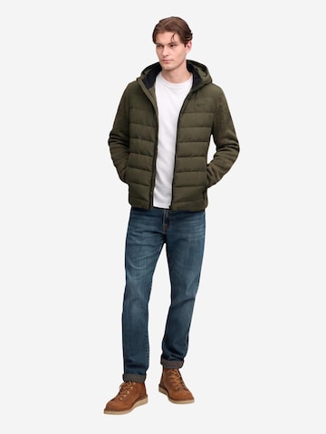 Superdry Winterjas 'Hooded Storm Knit Hybrid Jkt SDM5012530A' in Groen
