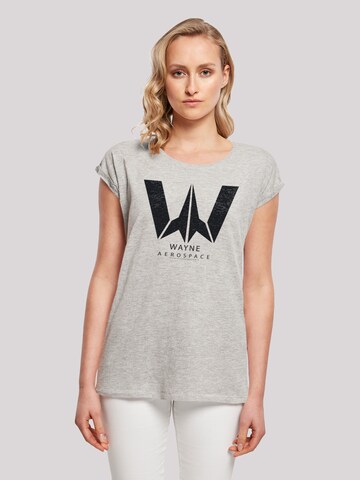F4NT4STIC Shirt 'DC Comics Justice League Movie Wayne Aerospace' in Grijs: voorkant