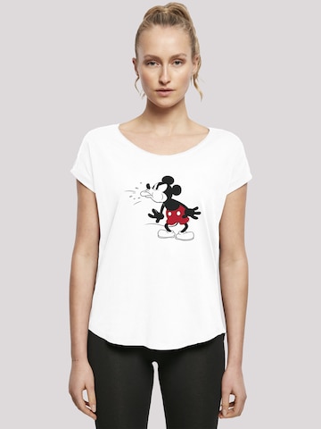 F4NT4STIC Shirt 'Disney Mickey Mouse Tongue' in Wit: voorkant