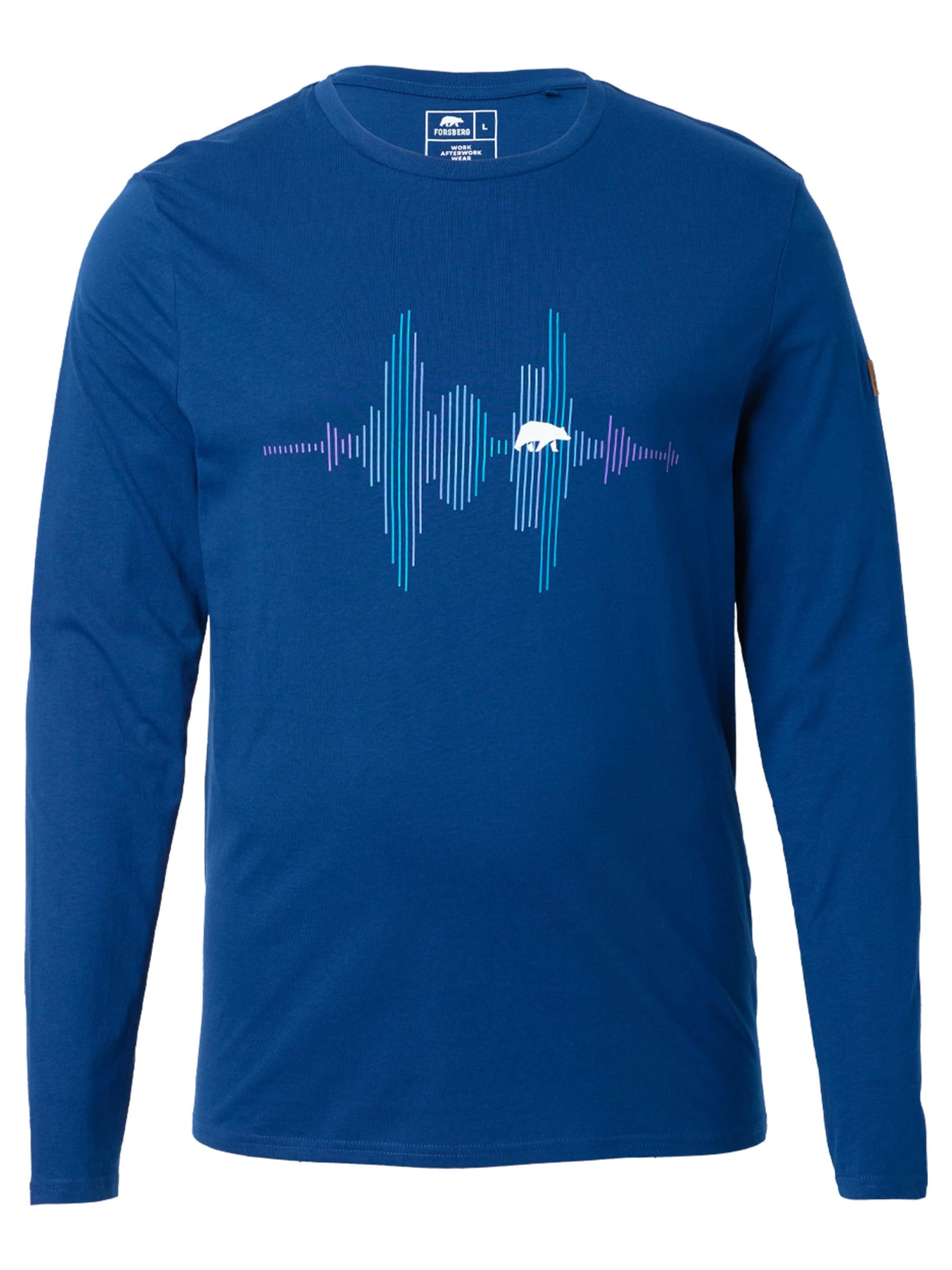 FORSBERG Sweatshirt 'Longsleeve mit Audiowelle' in Blue: front