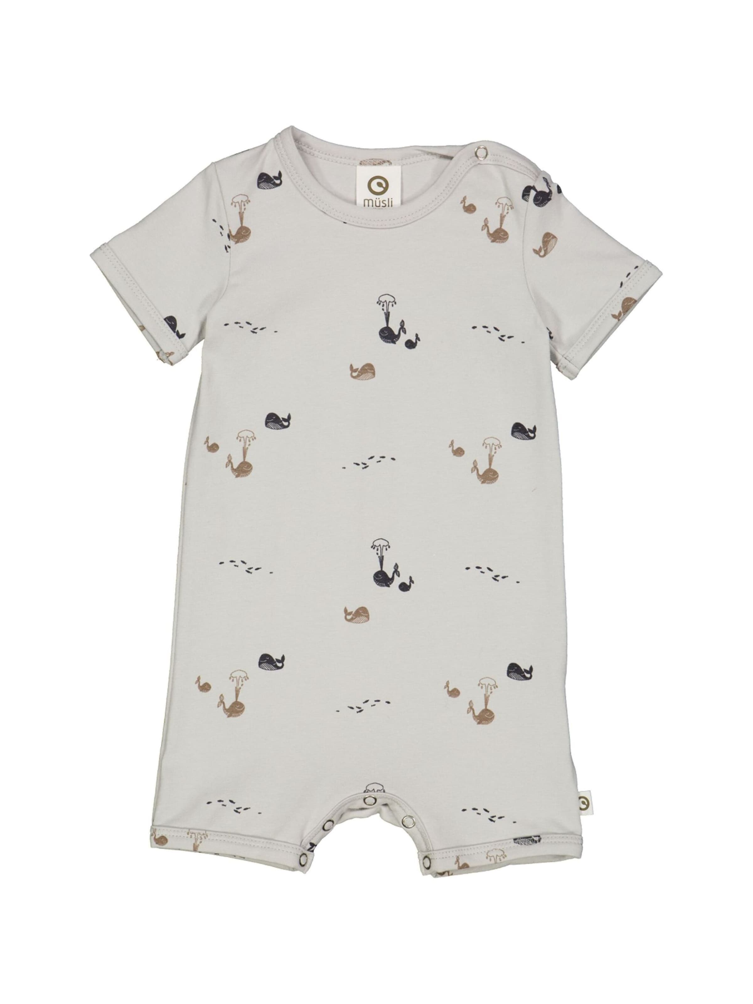 Tutina / body per bambino di Müsli by GREEN COTTON in grigio: frontale