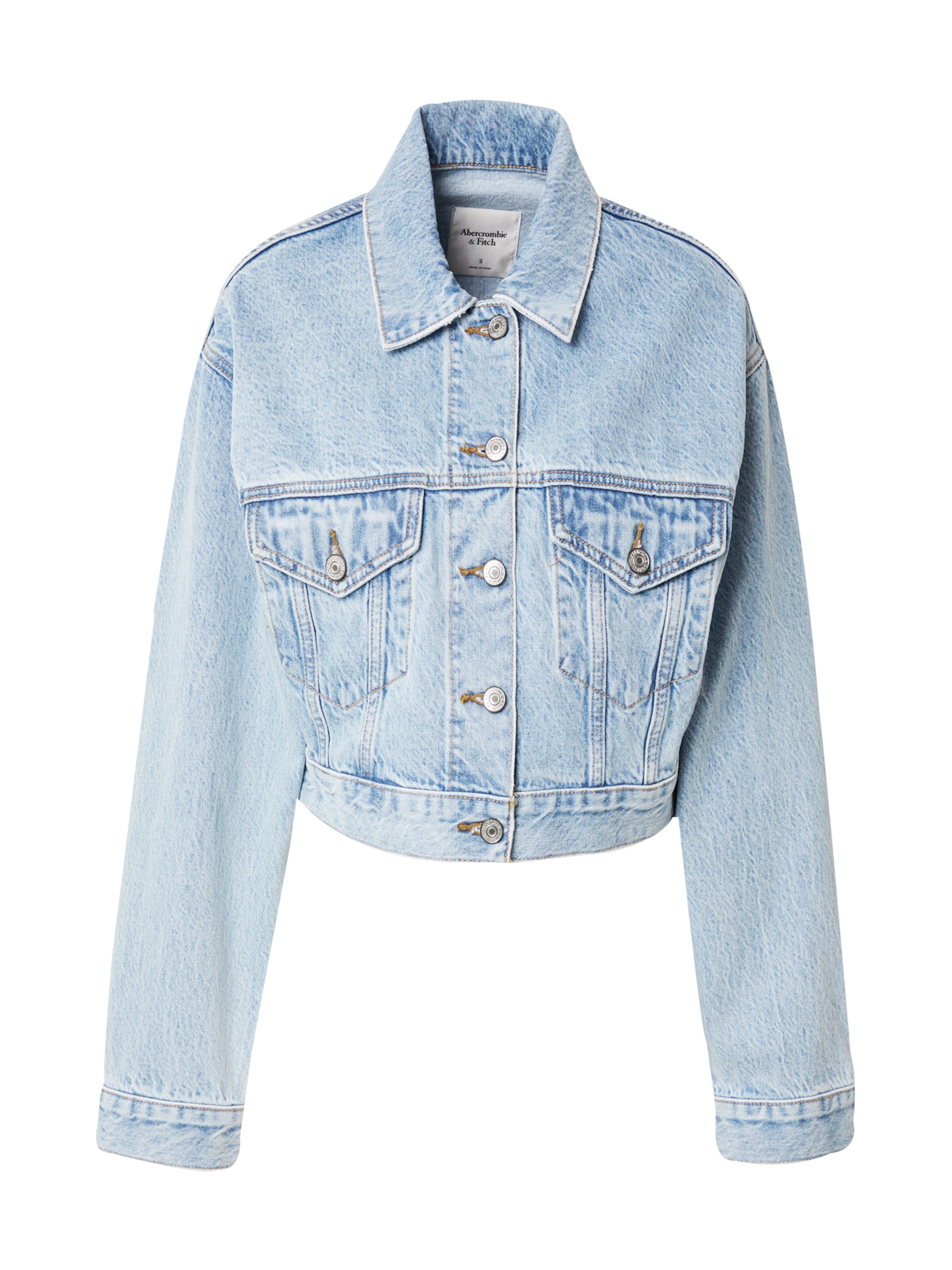 Geacă de primăvară-toamnă de la Abercrombie & Fitch pe albastru: față