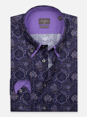 Coupe slim Chemise business 'Sport Poplin Stretch Man Shirt Blue Purple' 7Camicie en bleu