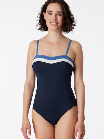 SCHIESSER Bandeau Badpak ' Ocean Swim ' in Blauw: voorkant