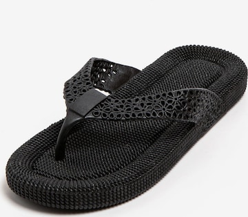 Brasileras Zehentrenner 'Flopee' in Schwarz: Vorderseite