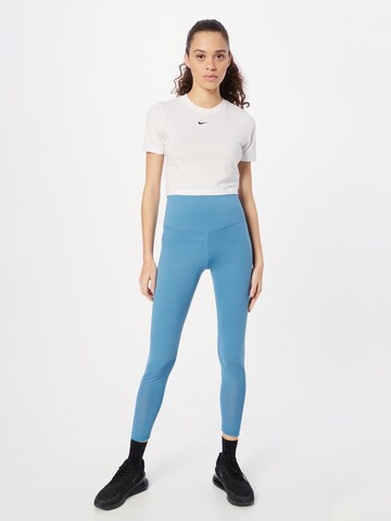 NIKE Skinny Workout Pants 'One' in Blue