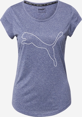 T-shirt fonctionnel 'HEATHER' PUMA en bleu : devant