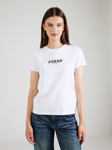 GUESS JEANS Majica | bela barva: sprednja stran