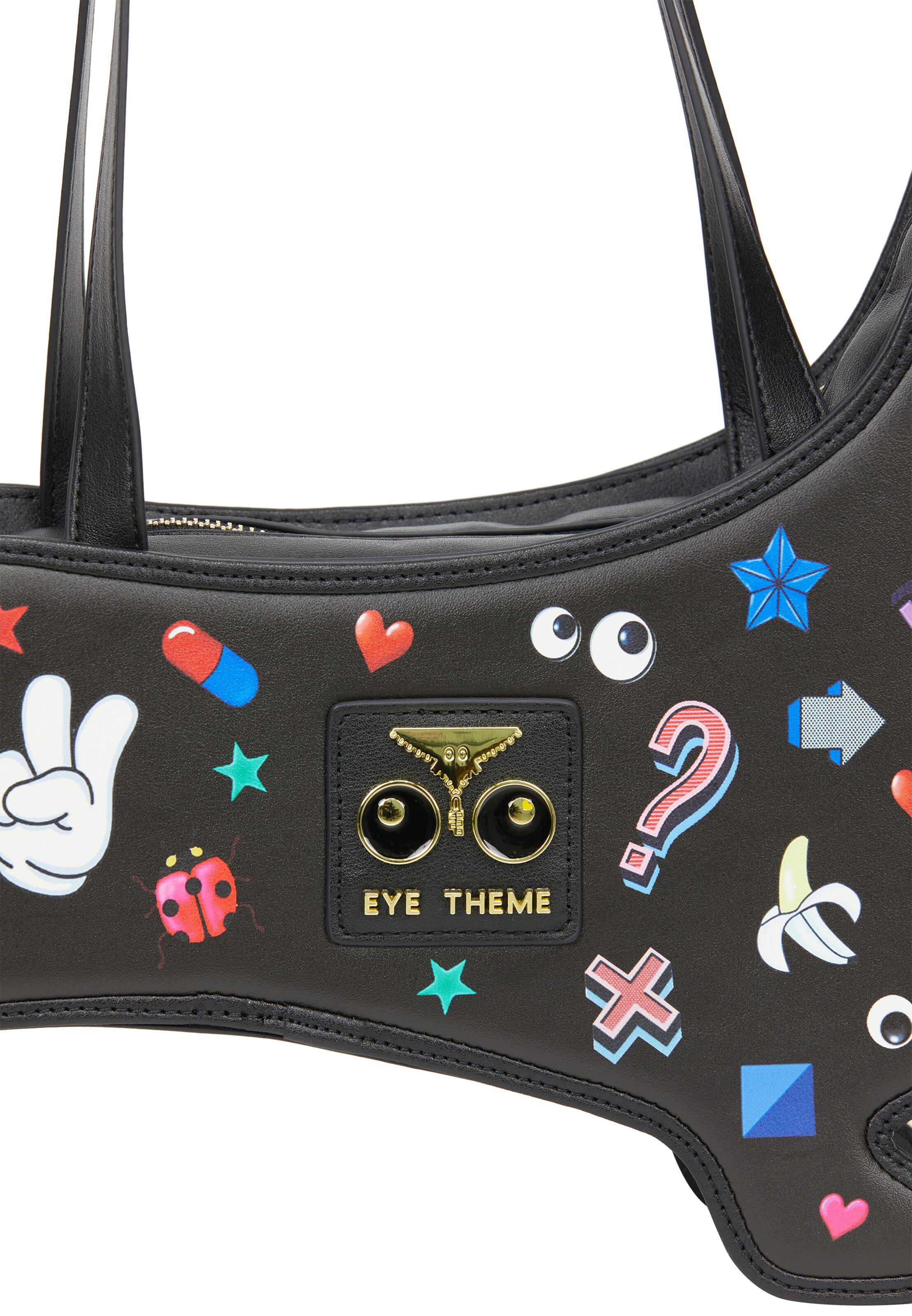 MYMO Handtas 'Pop Eyetheme' in Zwart