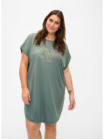 Zizzi - Camisola de pijama 'Malis' em verde: frente