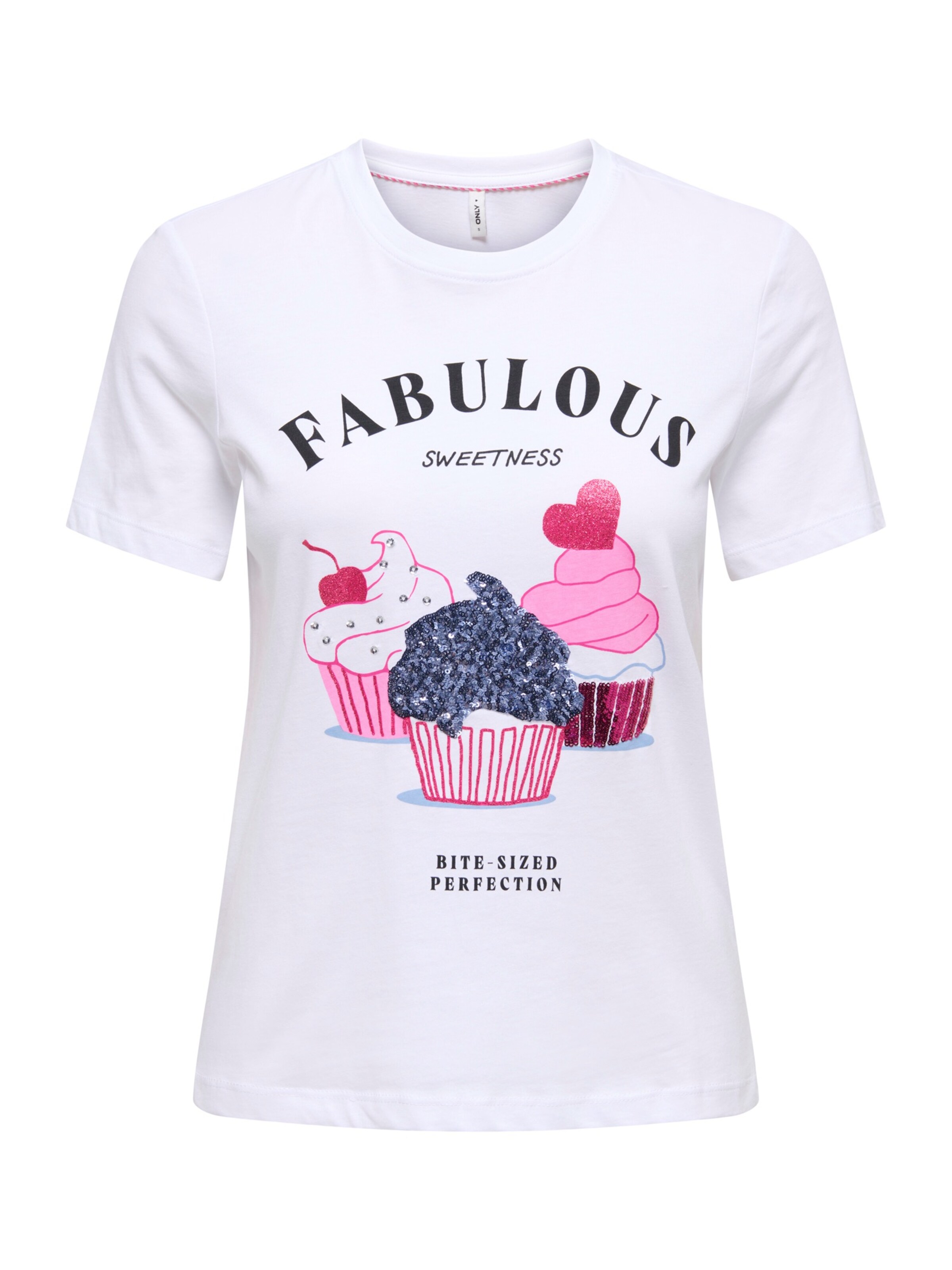 ONLY - Camiseta 'ONLKITA' en blanco: frente