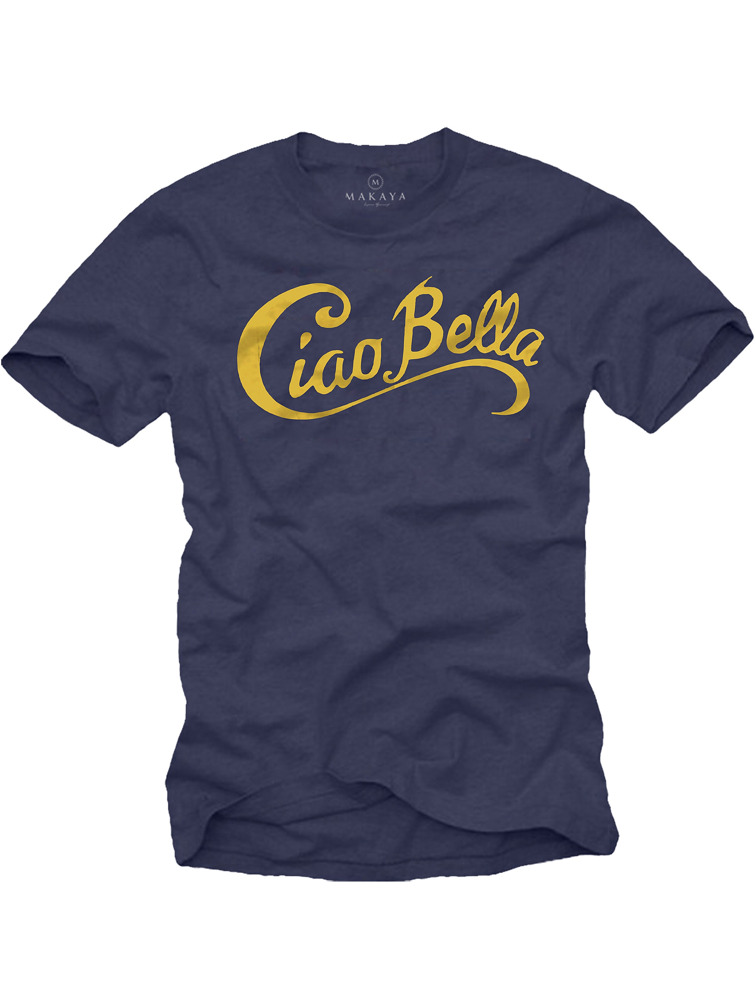 MAKAYA Shirt 'Ciao Bella' in Blue: front