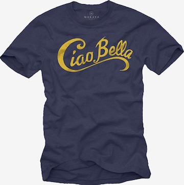 MAKAYA Shirt 'Ciao Bella' in Blue: front
