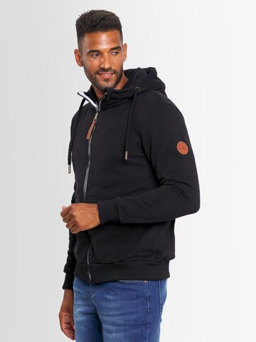 Alessandro Salvarini Sweatjacke 'Geenio' in Schwarz: Vorderseite