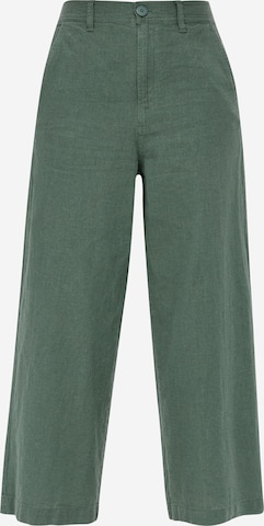 QS Wide leg Broek in Groen: voorkant