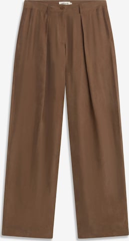 Thinking MU Wide Leg Bukser med lægfolder 'Cirila' i brun: forside