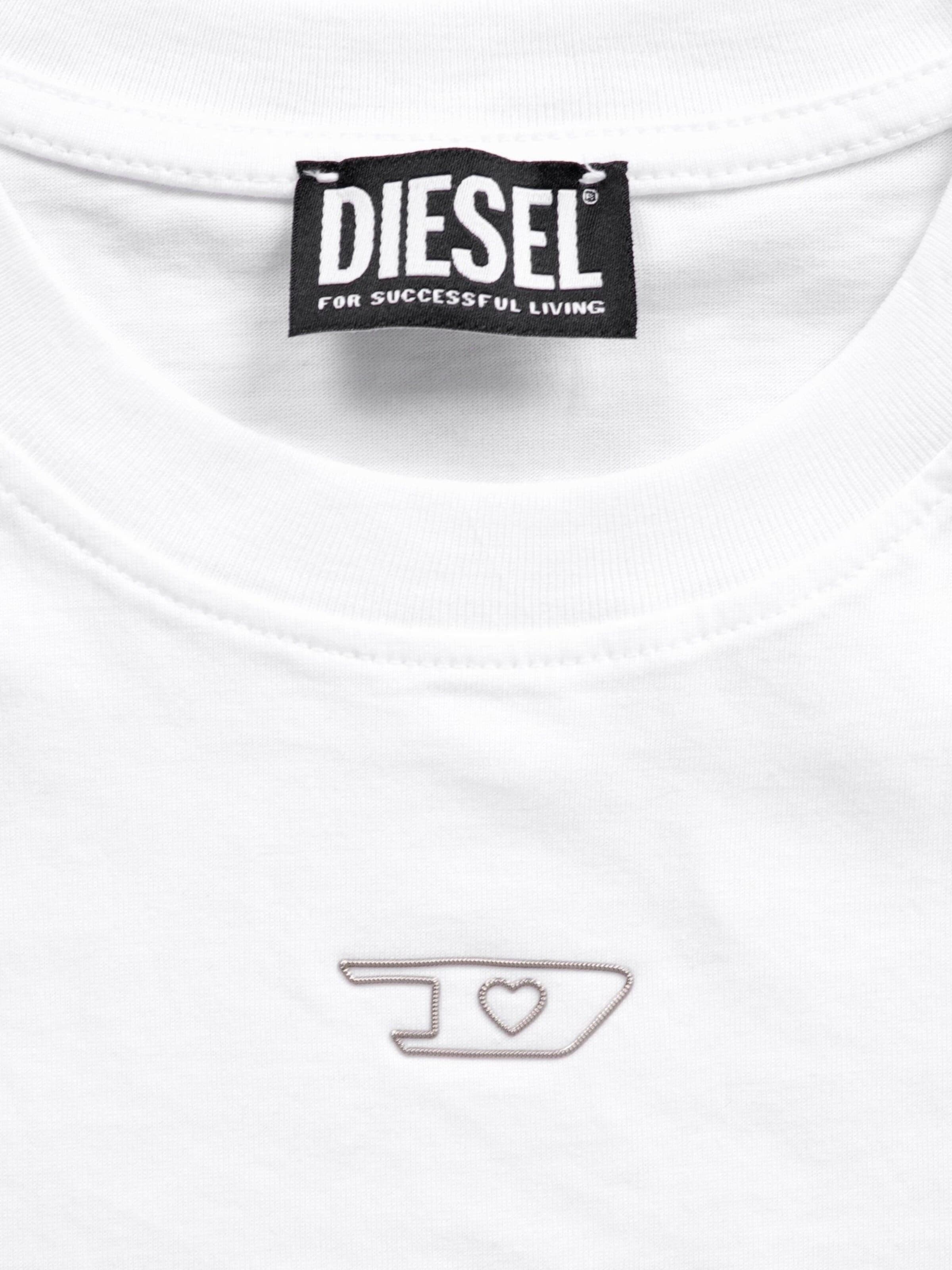 DIESEL Shirt 'T-REG-CR-1 CROPPED' in Wit