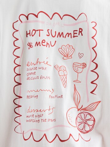 OH APRIL Koszulka 'Hot Summer Menu' w kolorze biały