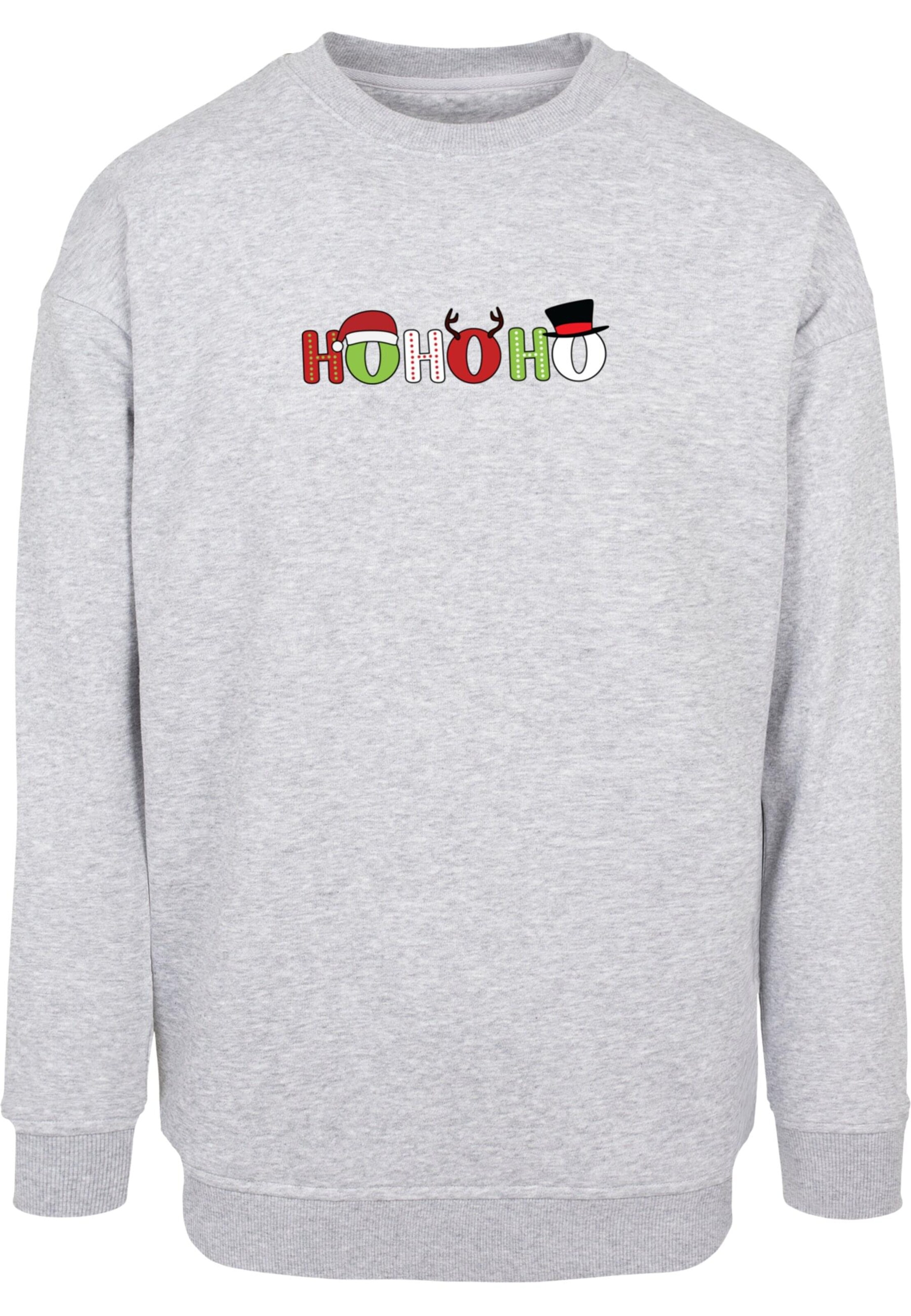 Merchcode Sweatshirt 'Christmas Ho Ho Ho' in Grey: front