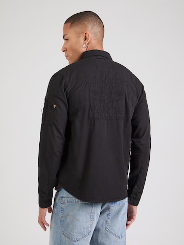 ALPHA INDUSTRIES Regularny krój Koszula 'Air Force' w kolorze czarny