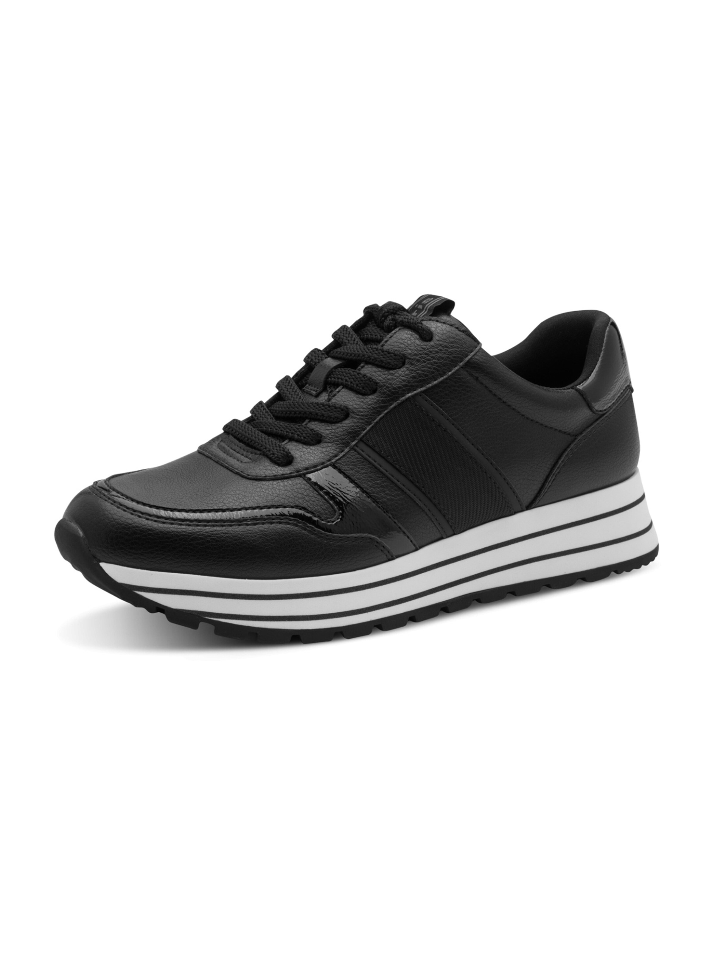 Tamaris Athletic Lace-Up Shoes in Black: front