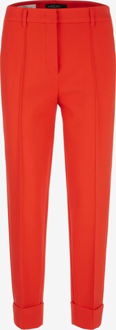 Marc Cain Regular Pleat-Front Pants 'Fordon' in Orange: front