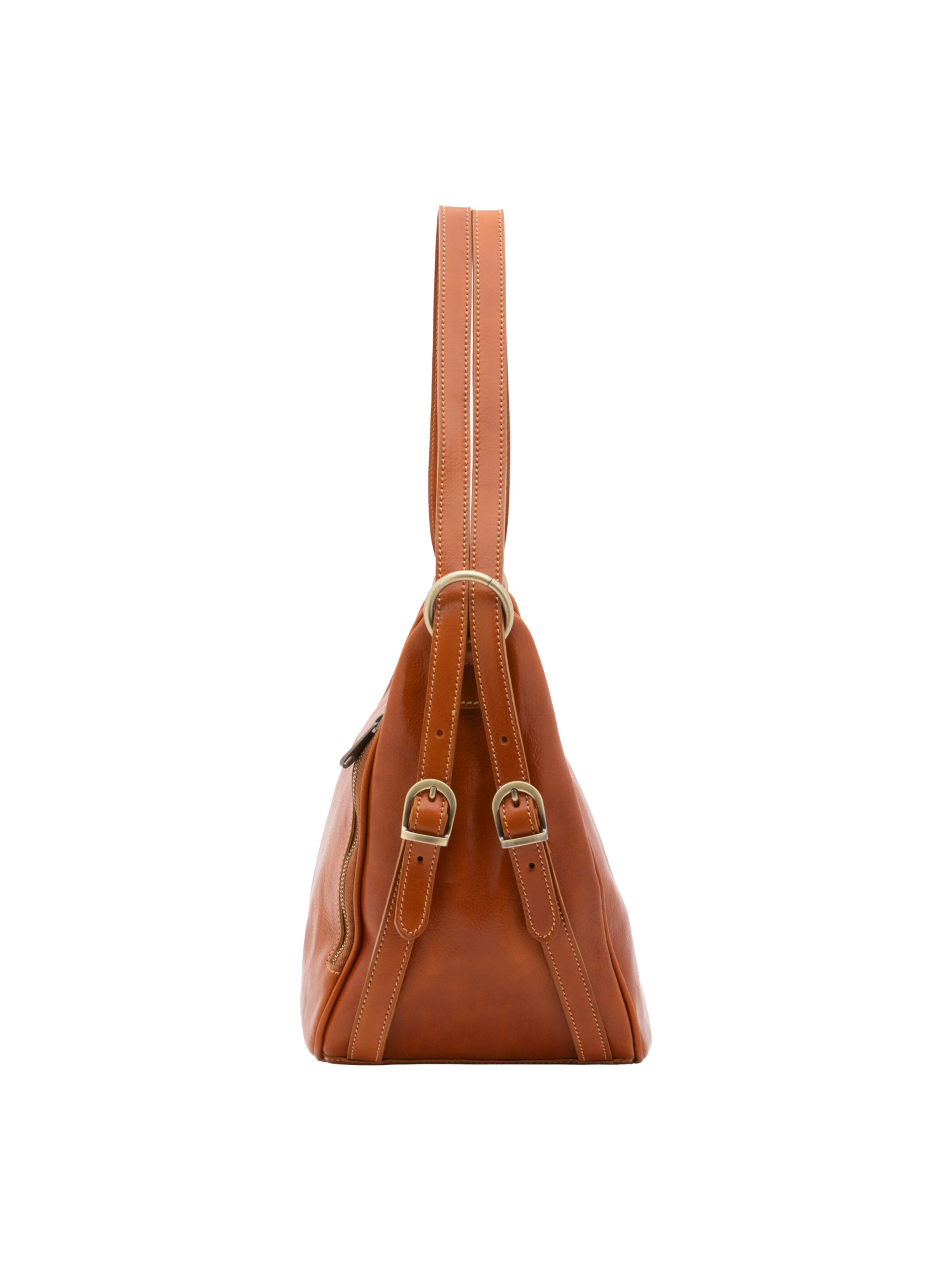 Borsa a spalla 'Borsa a Spalla Donna Vera Pelle Vacchetta - Chiusura Zip' di I Fratelli in beige