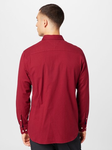 TOMMY HILFIGER Regular fit Button Up Shirt 'Flex' in Red