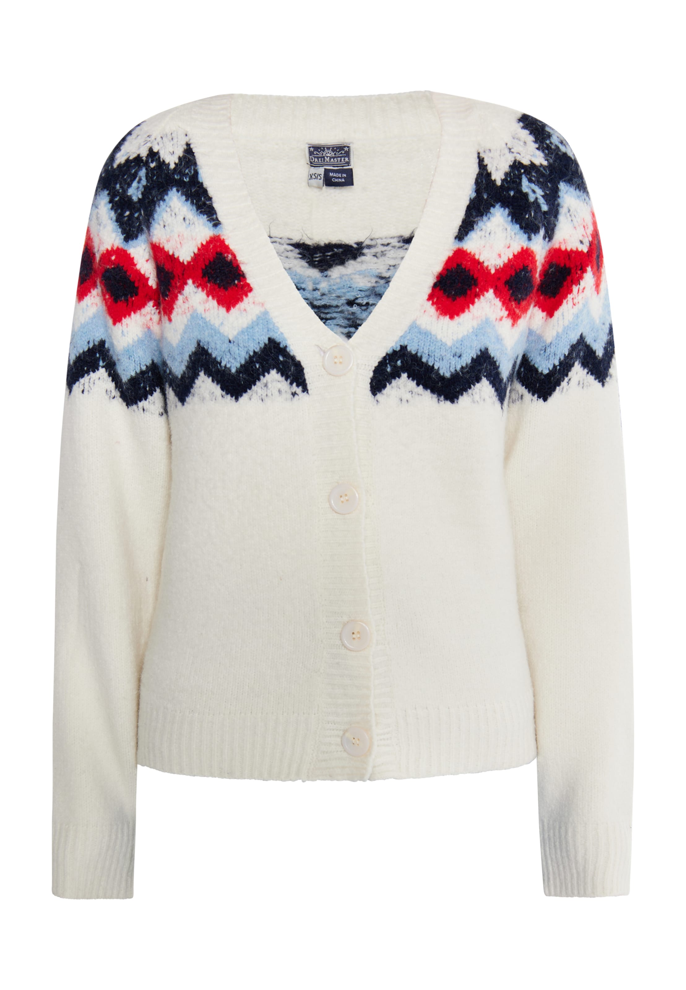 DreiMaster Maritim Плетена жилетка в бяло: отпред