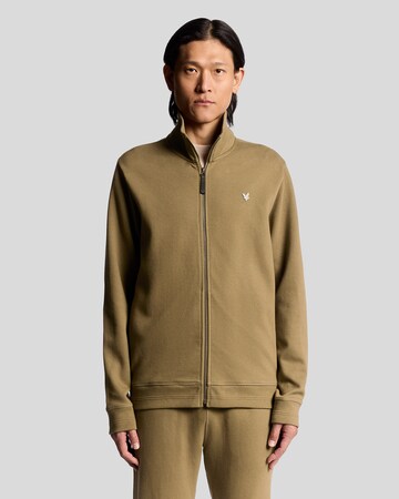 Lyle & Scott Sweatshirt 'Diagonal Weave' in Beige: voorkant