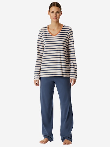 SCHIESSER - Pijama 'Casual Essentials' en azul: frente