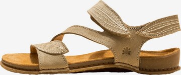 EL NATURALISTA Strap Sandals in Beige: front