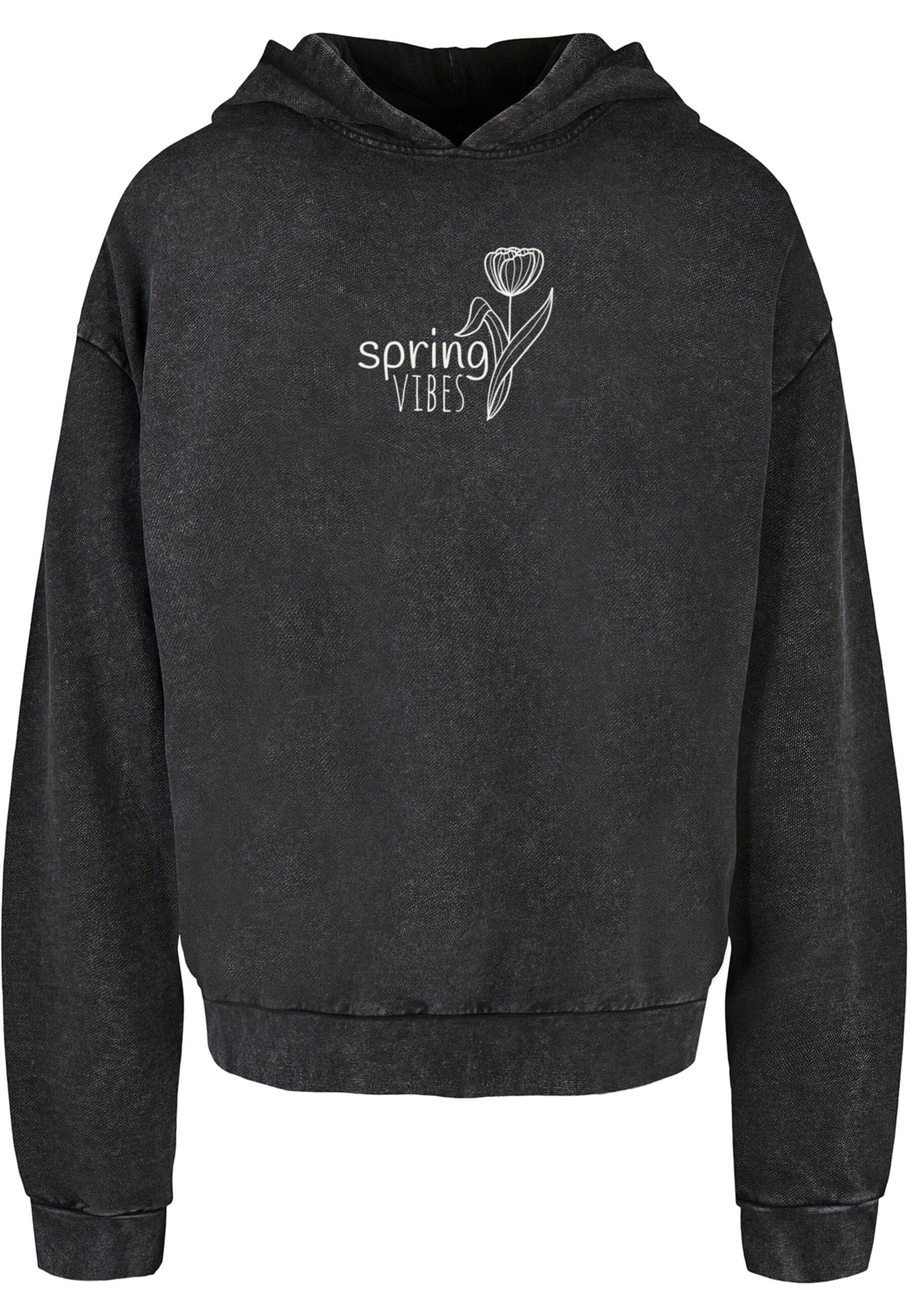 Merchcode Sweatshirt 'Spring - Vibes' in Black: front