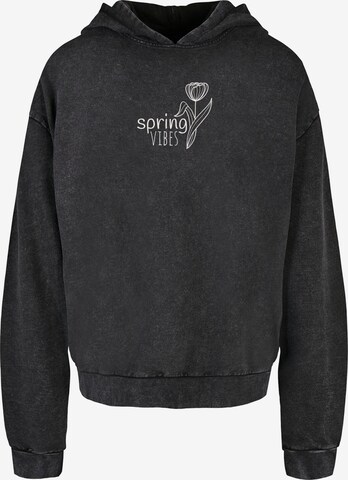 Merchcode Sweatshirt 'Spring - Vibes' in Black: front