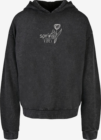 Merchcode Sweatshirt 'Spring - Vibes' in Zwart: voorkant