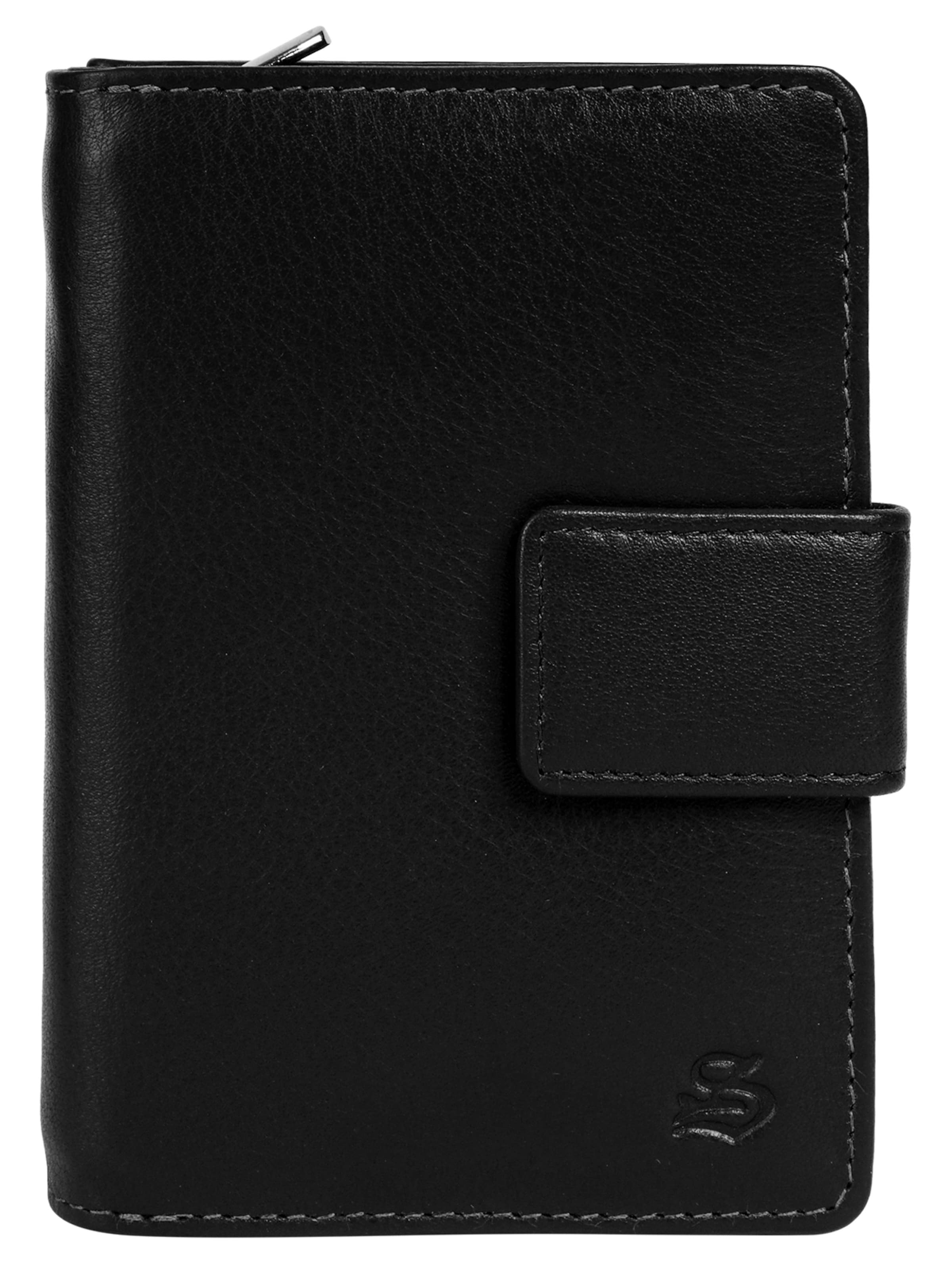 Szuna Portemonnaie 'Szuna Geldbörse mit Reißverschluss'‌‌‌‌‌‌‌‌‌‌ in Schwarz: Vorderseite