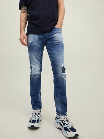 Slimfit Jeans 'Glenn' de la JACK & JONES pe albastru: față