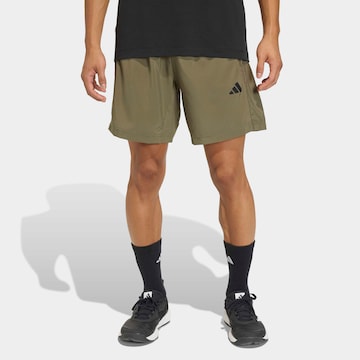 ADIDAS PERFORMANCE Workout Pants in Green: front