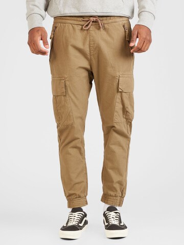 ALPHA INDUSTRIES Tapered Cargo Pants in Brown: front